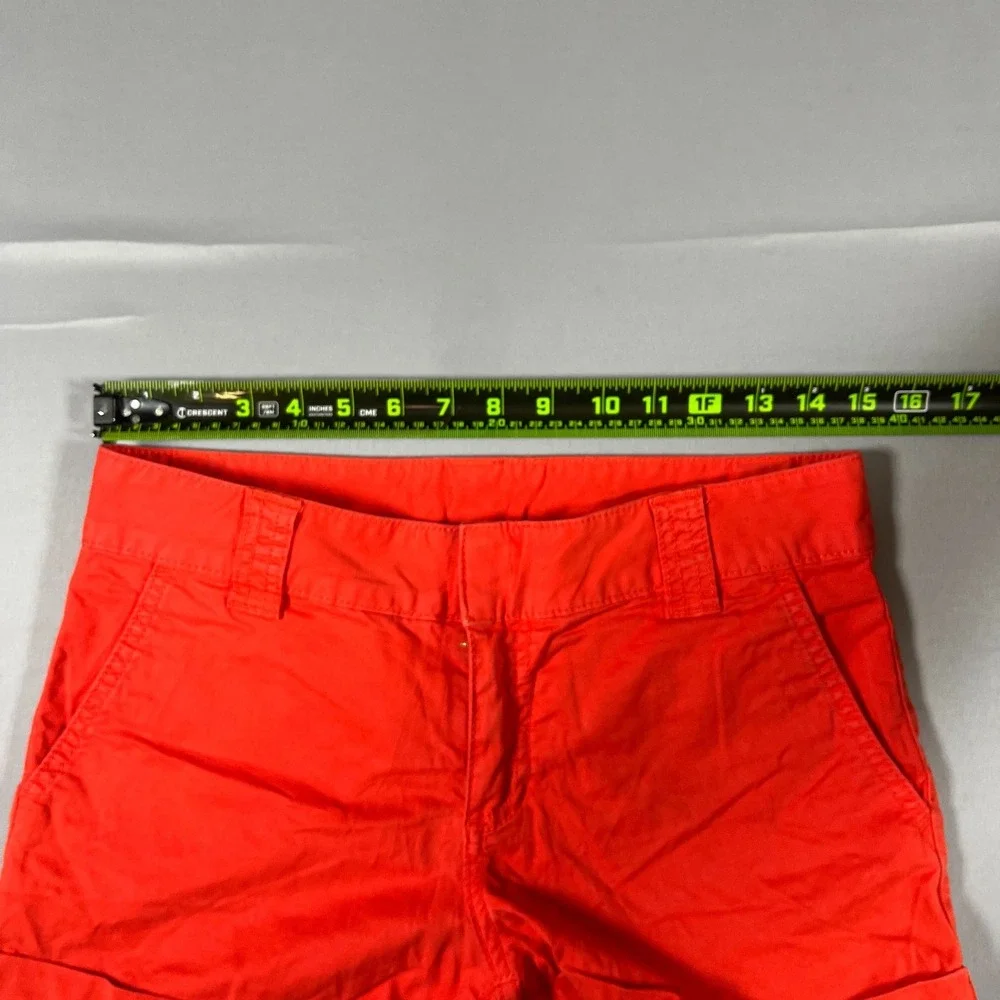 Tory Burch Cuffed Shorts Womens 27 Orange Cotton Stretch Zip Fly Casual Wear